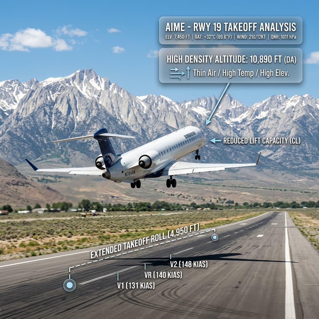 Aircraft altitude vs performance chart